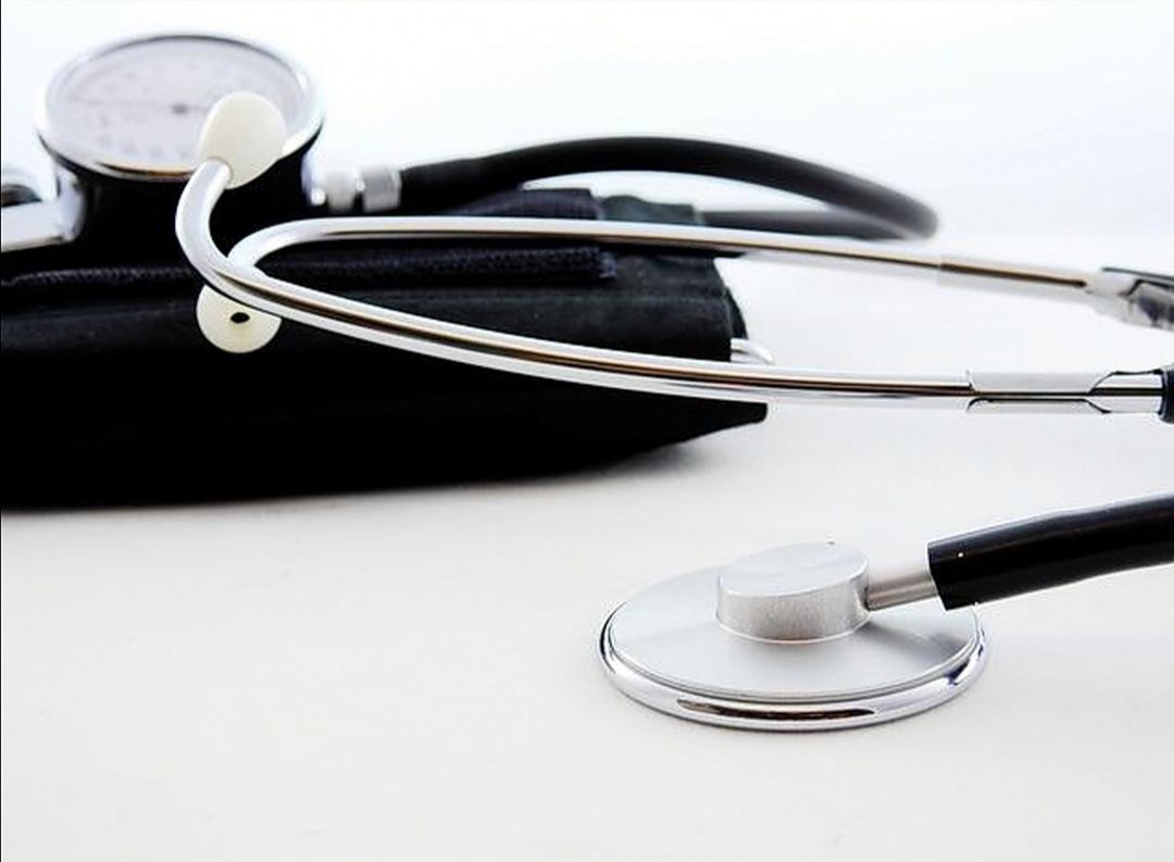 Stethoscope on a white surface