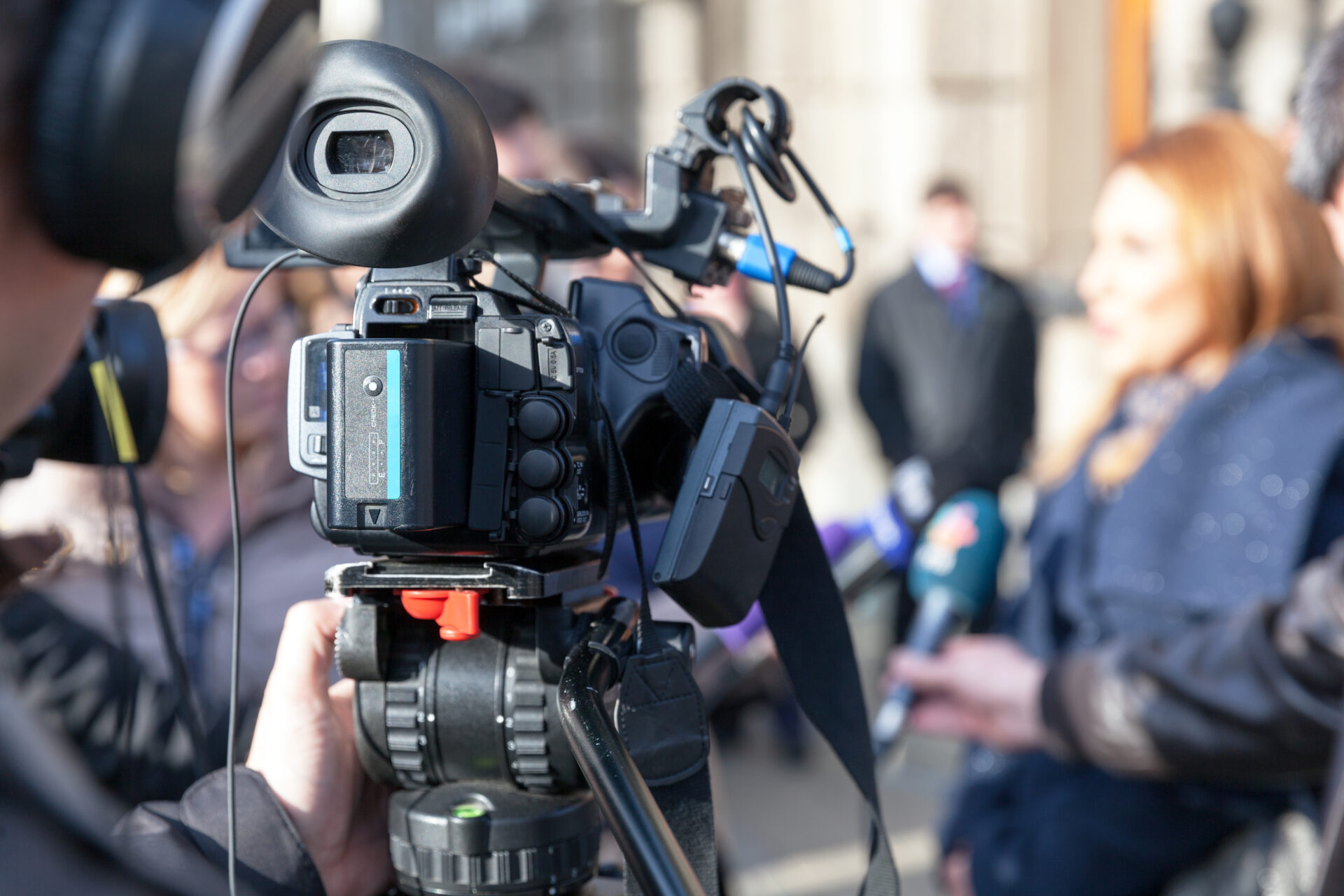 TV interview. Public relations - PR. News conference