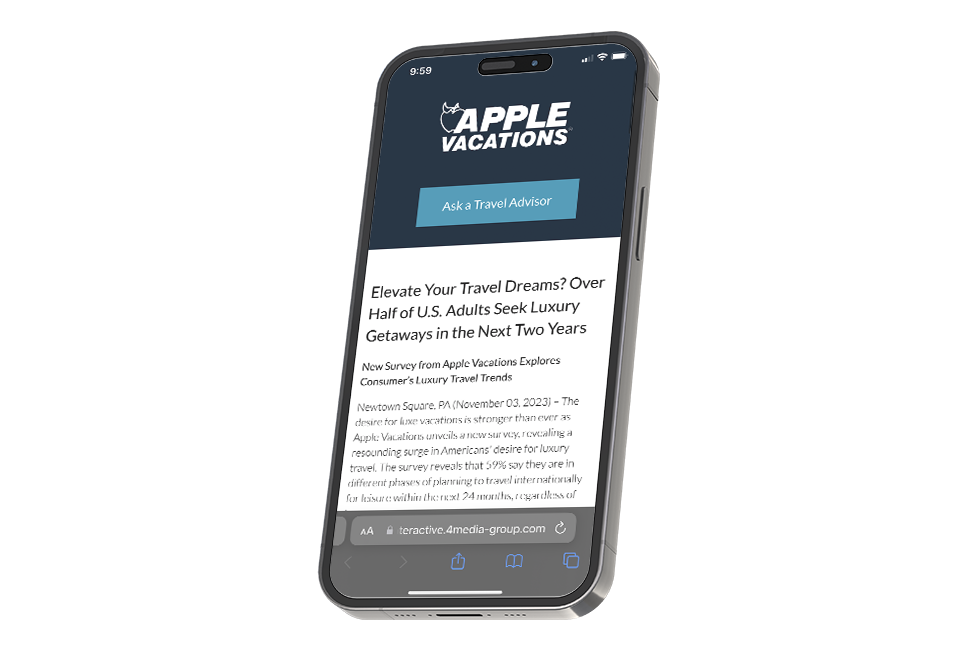 landing page blog site in phone mock
